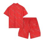 Boys Red Logo Shorts Set, 1, hi-res
