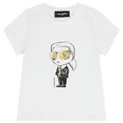 Girls Mini Me White Ikonik T-Shirt, 2, hi-res