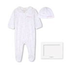 Baby Girls White & Pink Toile de Jouy Babygrow Gift Set, 1, hi-res