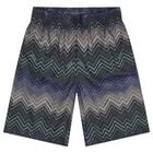 Boys Multi-Coloured Zig Zag Swim Shorts, 1, hi-res