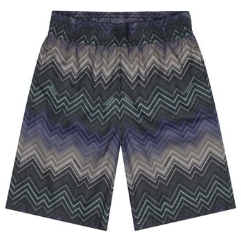 Boys Multi-Coloured Zig Zag Swim Shorts