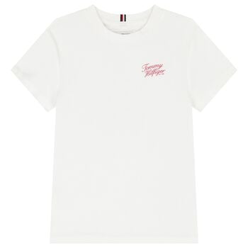 Girls White Logo T-Shirt