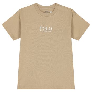 Boys Beige Logo T-Shirt