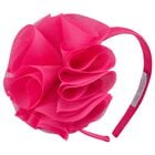 Girls Pink Flower Headband, 4, hi-res