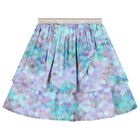 Girls Multi-Colored Logo Layered Skirt, 1, hi-res
