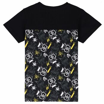 Boys Black Printed T-Shirt