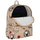 Beige Snoopy Logo Backpack ( 45CM ), 1, hi-res