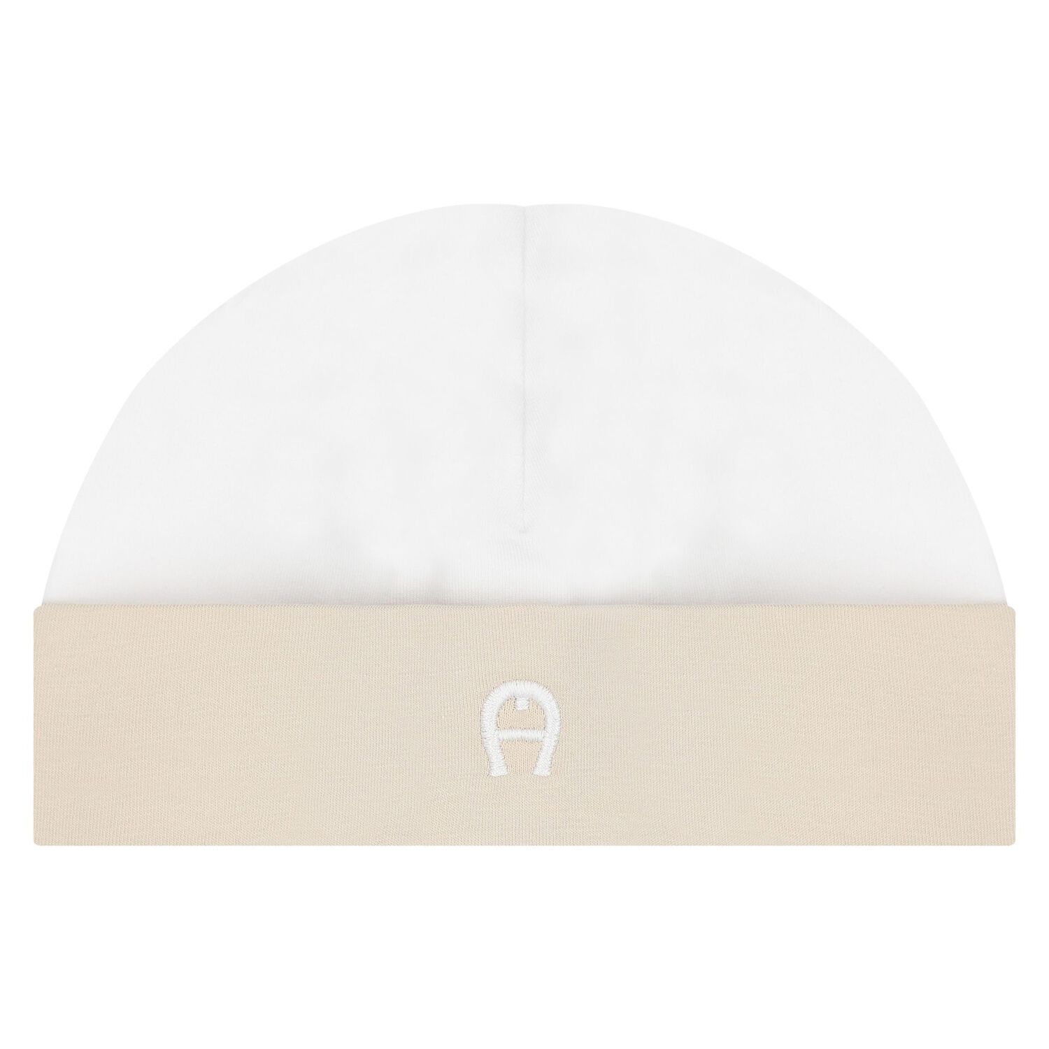 طقم هدايا ملابس أطفال وقبعة ومريلة بشعار باللونين البيج والأبيض, 1, hi-res