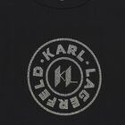 فستان بنات مزين بالشعار باللون الأسود , 1, hi-res