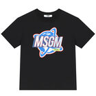 Boys Black Logo T-Shirt, 1, hi-res