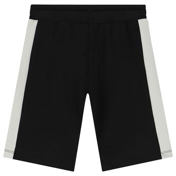 Younger Boys Black & White Logo Shorts