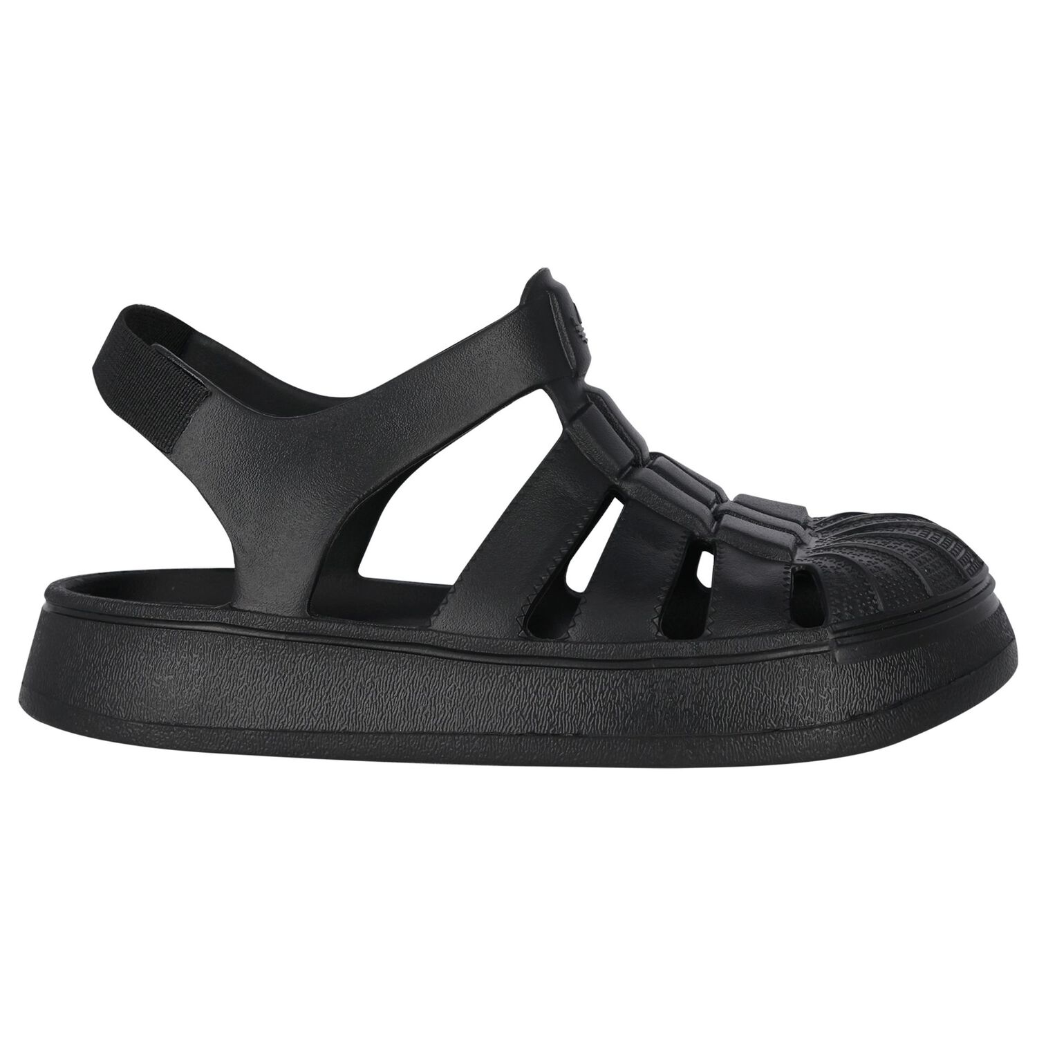 Black Logo Superstar Sandals, 1, hi-res