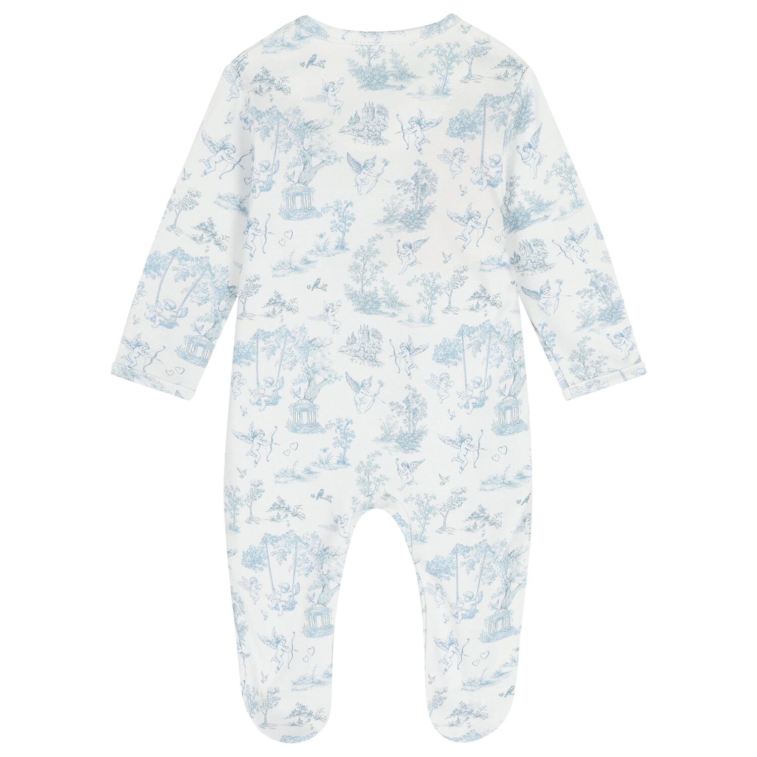 Baby Boys White & Blue Babygrow, 1, hi-res