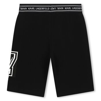 Boys Black Varsity Logo Shorts