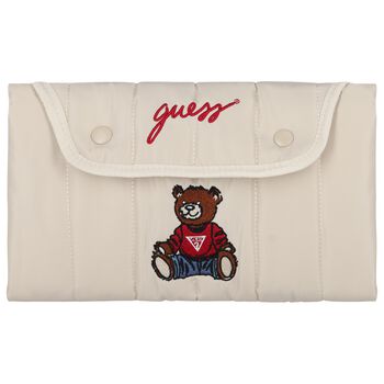 Beige Teddy Bear Logo Quilted Changing Mat
