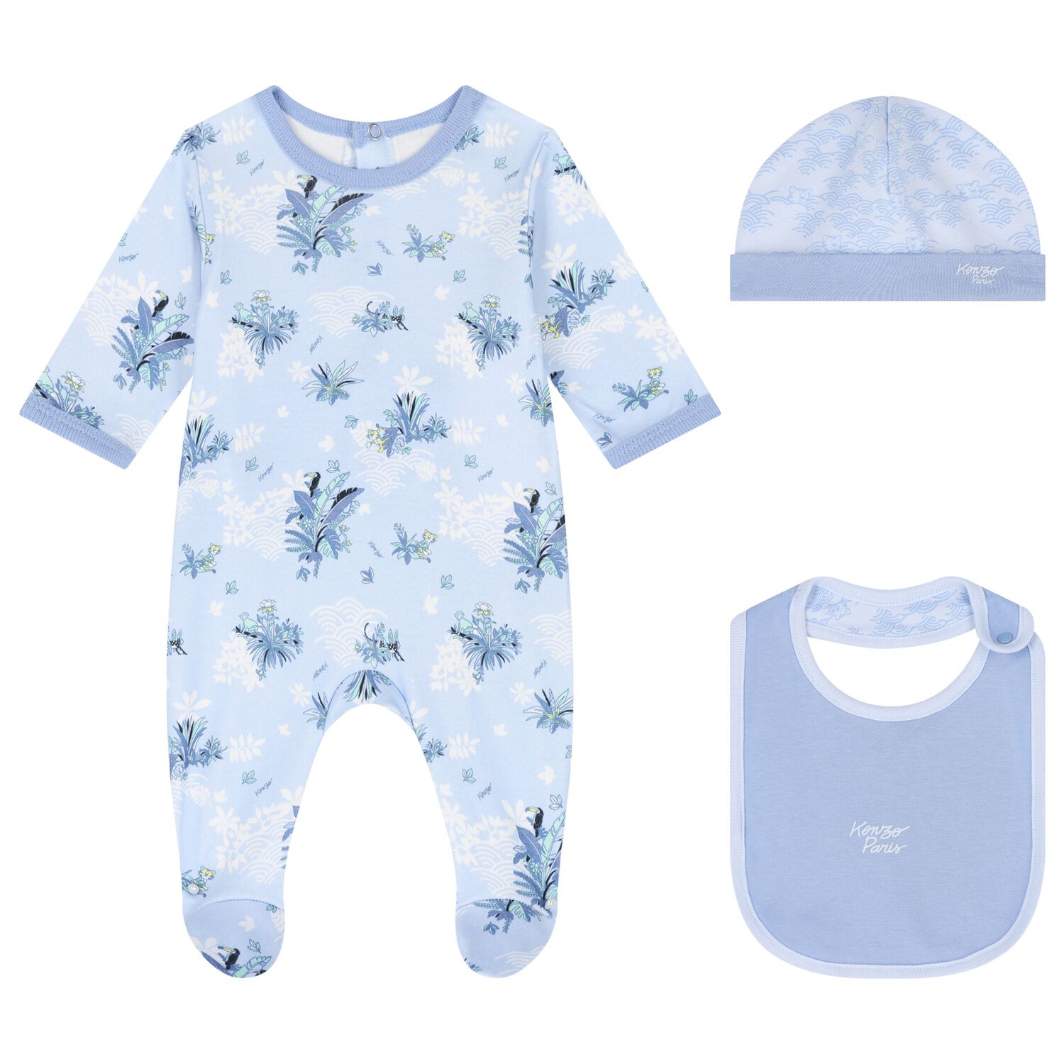 Baby Boys Blue Logo Babygrow Gift Set, 1, hi-res