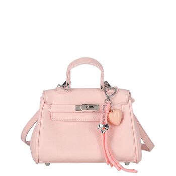 Girls Pink Leather Handbag ( 21cm )