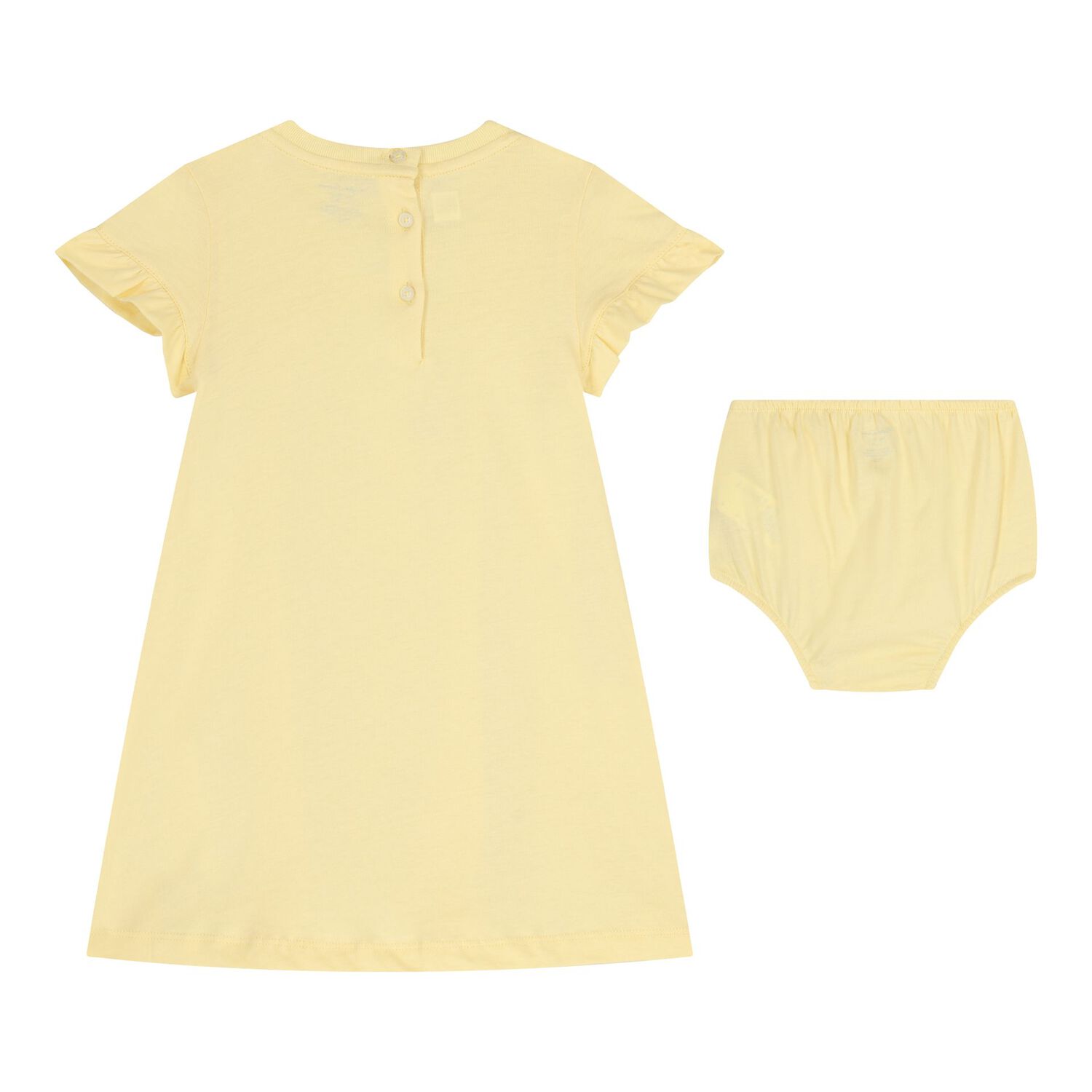 Baby Girls Yellow Teddy Bear Logo Dress Set, 1, hi-res