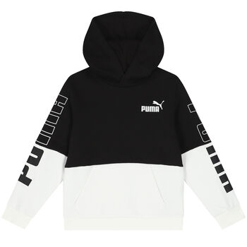 Boys Black & White Logo Hooded Top