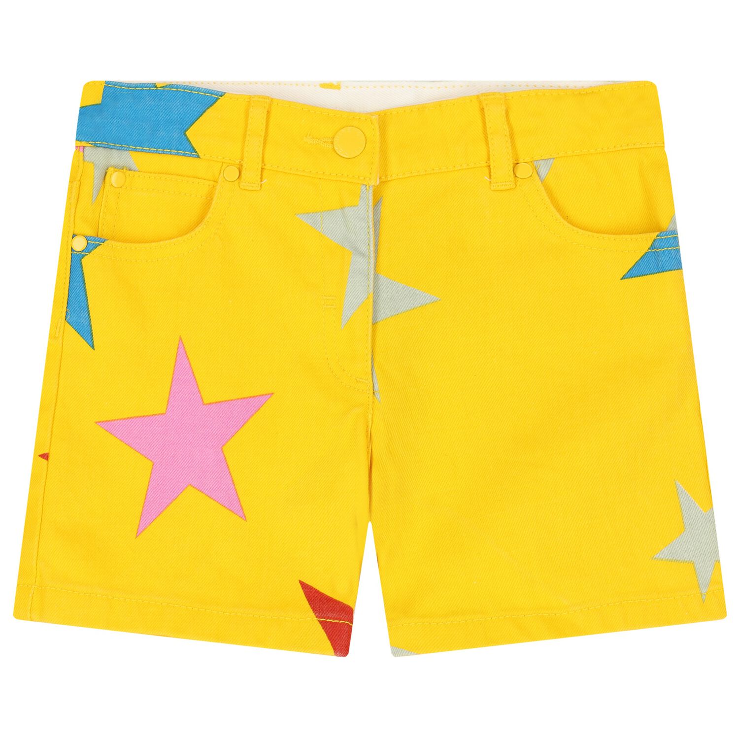 Girls Yellow Denim Shorts, 1, hi-res image number null