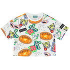 تيشيرت بالشعار باللون الأبيض للبنات, 1, hi-res