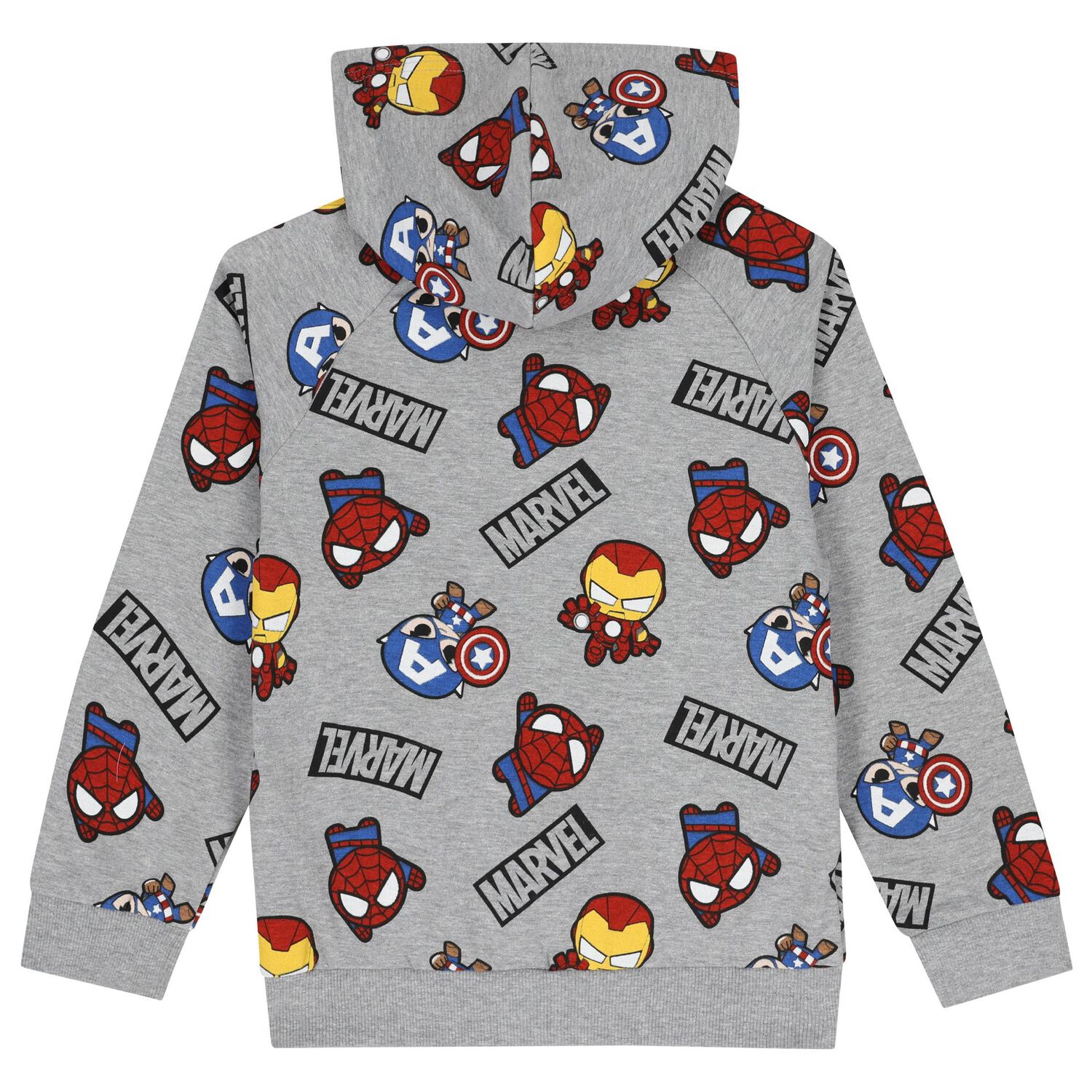بلوزة مارفل رمادية بغطاء رأس وسحاب للأولاد, 1, hi-res