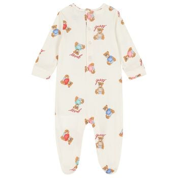 Ivory Logo Teddy Bear Babygrow