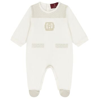 Ivory & Gold Logo Babygrow