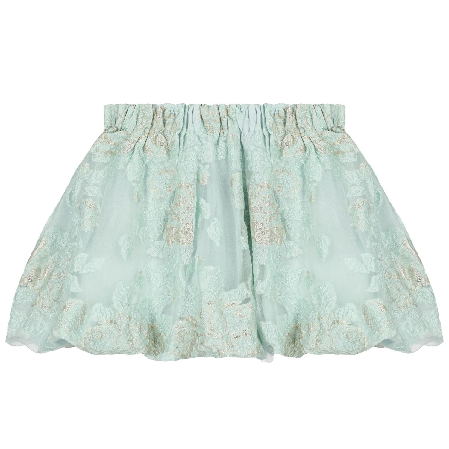 Girls Green Jacquard Skirt Set, 1, hi-res image number null