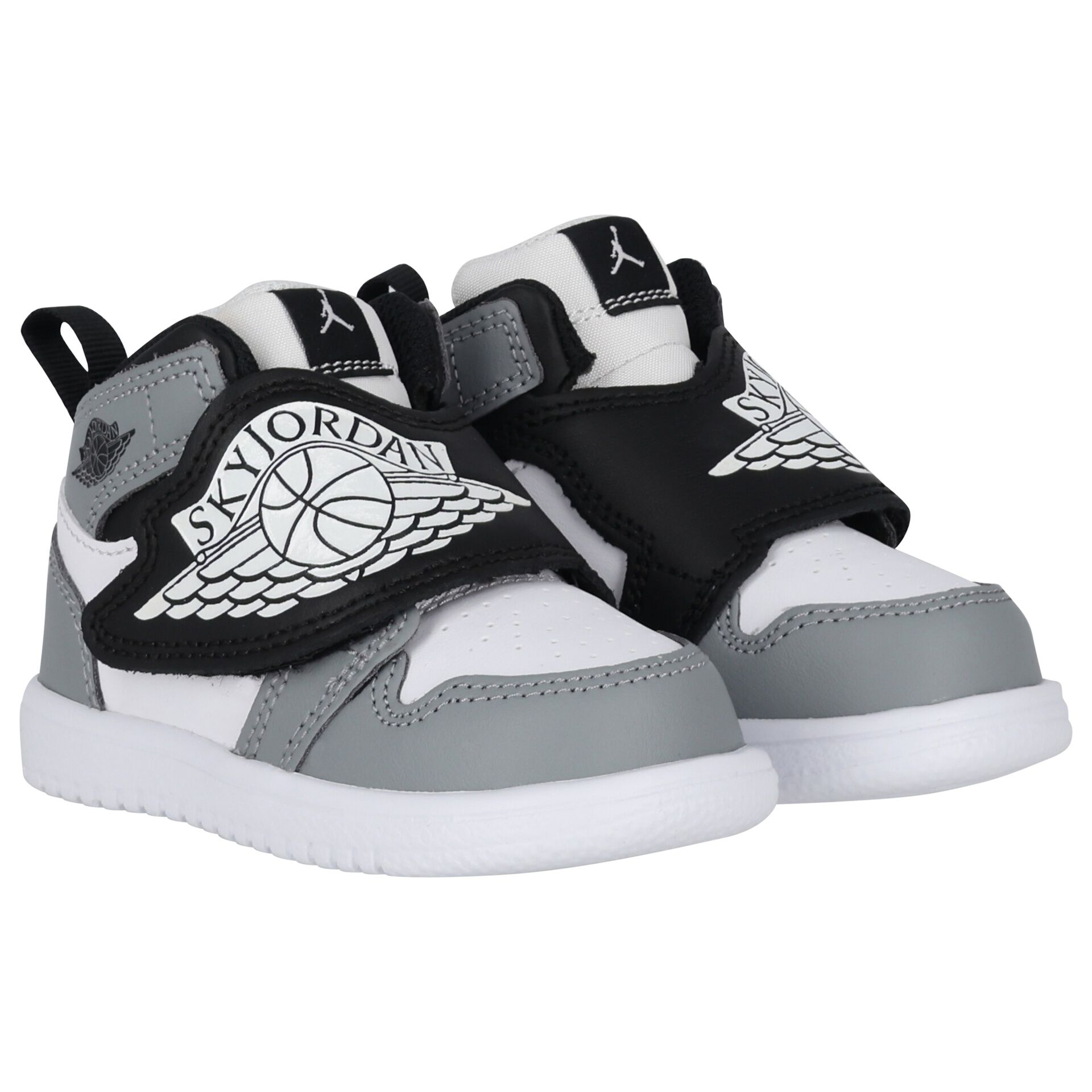 Nike Kids Black, Grey & White Sky Jordan 1 Trainers | Junior