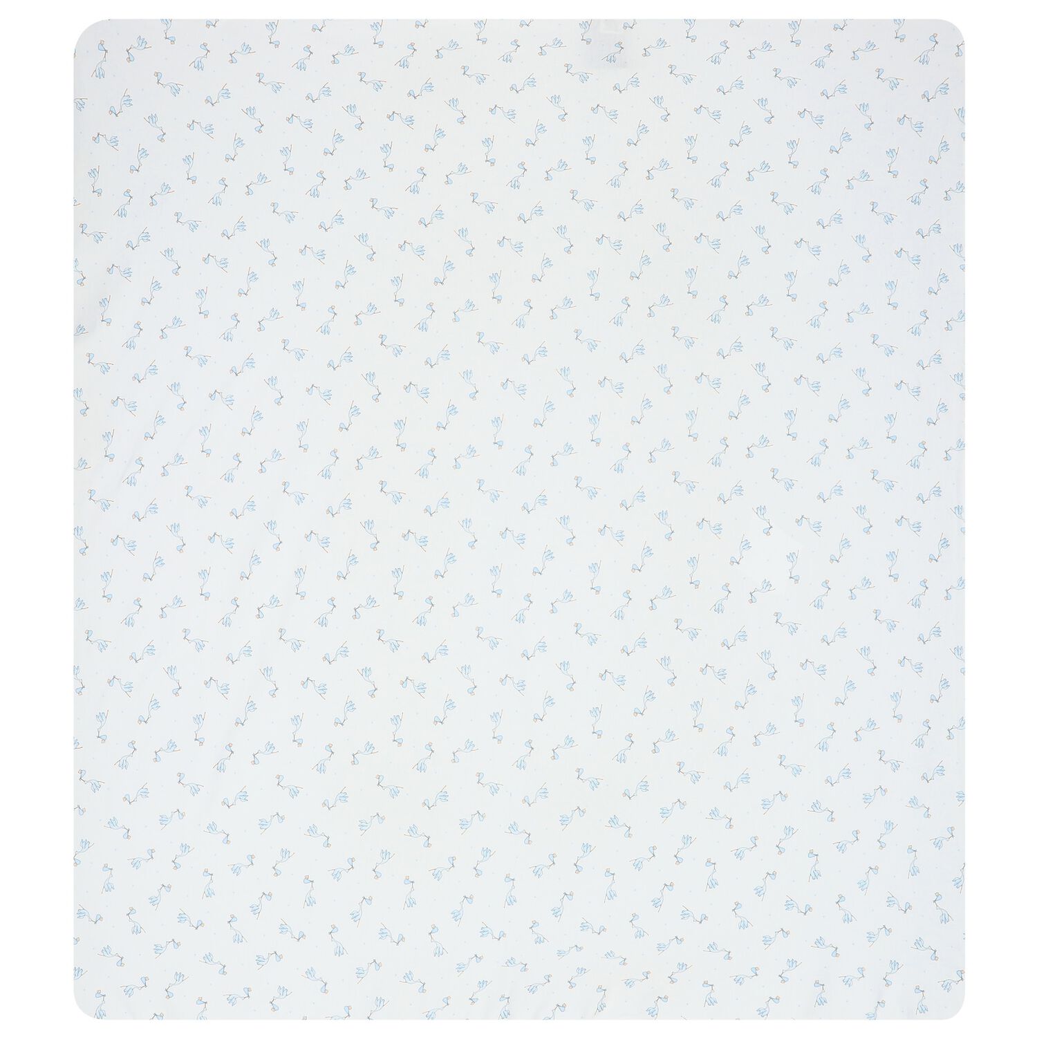 Baby Boys White and Blue Stork Print Blanket, 3, hi-res image number null