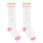 Girls White Logo Socks, 1, hi-res