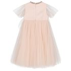 Girls Pink Tulle Diamante Tulle Dress, 1, hi-res