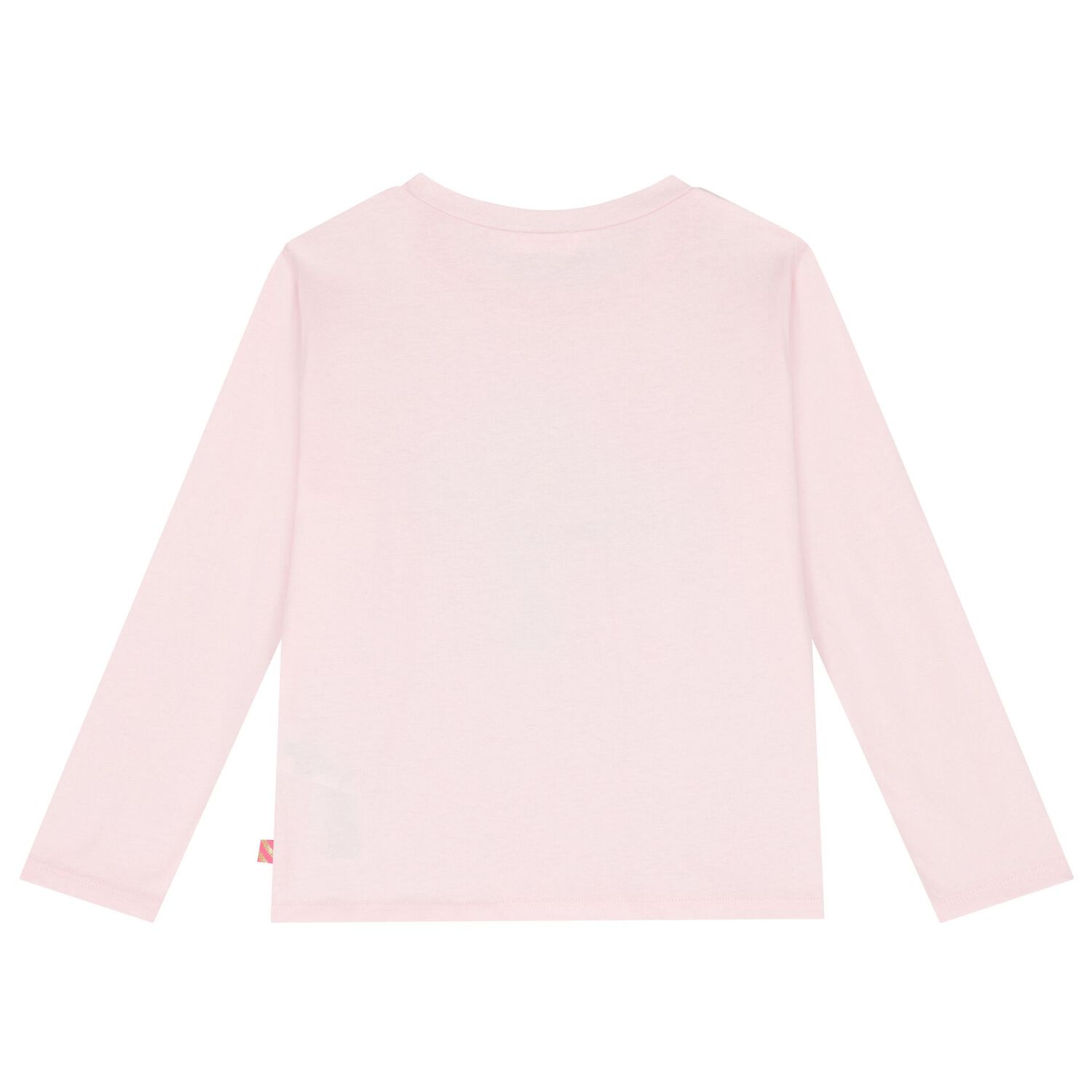 Girls Pink Logo Sequin Long Sleeve Top, 1, hi-res