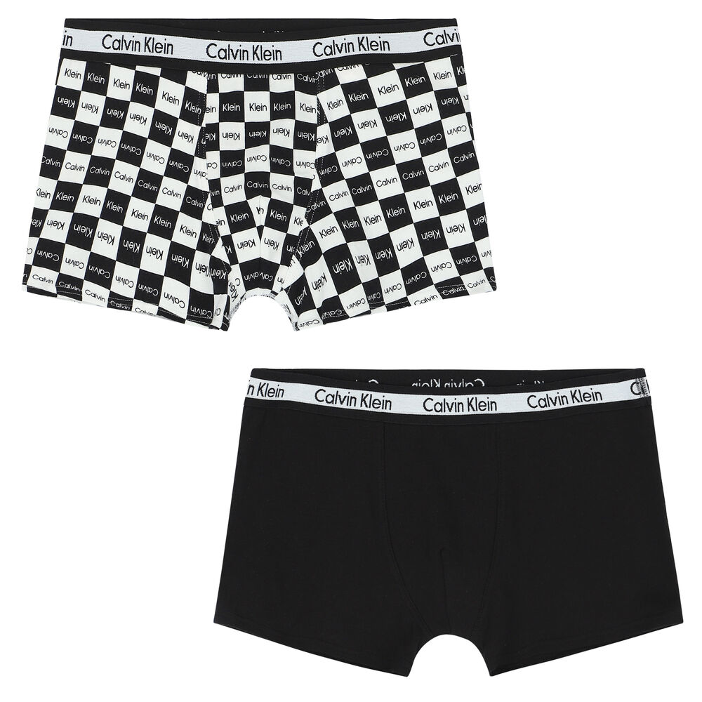 Calvin Klein Boys White & Black Boxer Shorts ( 2-Pack )