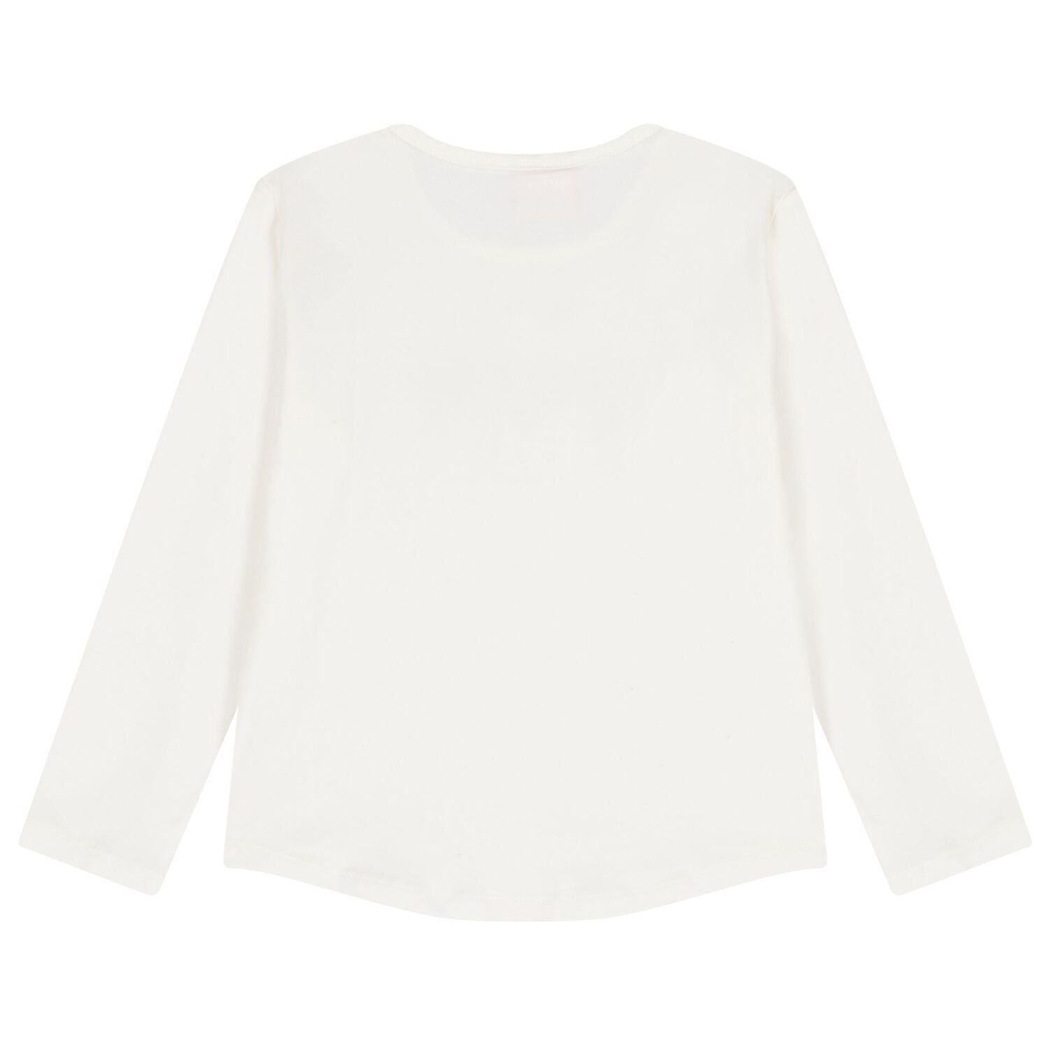 Girls Ivory Heart Long Sleeve Top, 1, hi-res