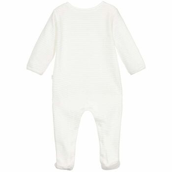 White Velour Babygrow