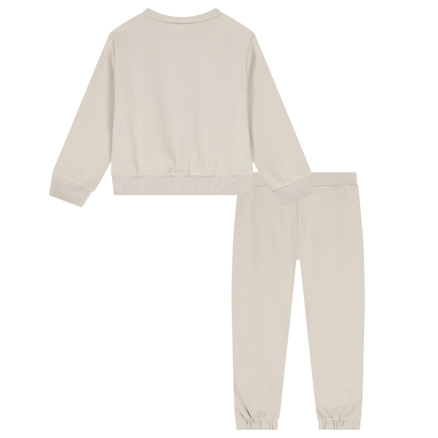 Girls Beige Bow Tracksuit, 1, hi-res