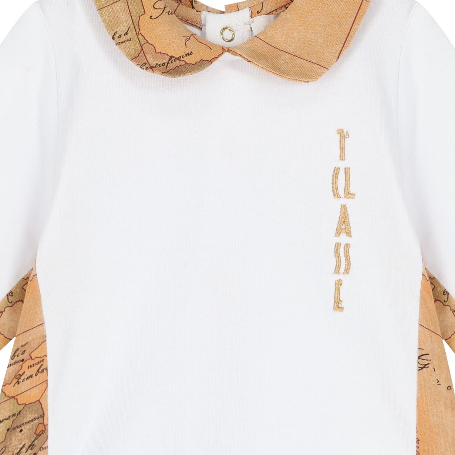 White & Beige Geo Map Babygrow Set, 1, hi-res