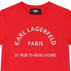 تيشيرت بنات بالشعار باللون الأحمر, 1, hi-res