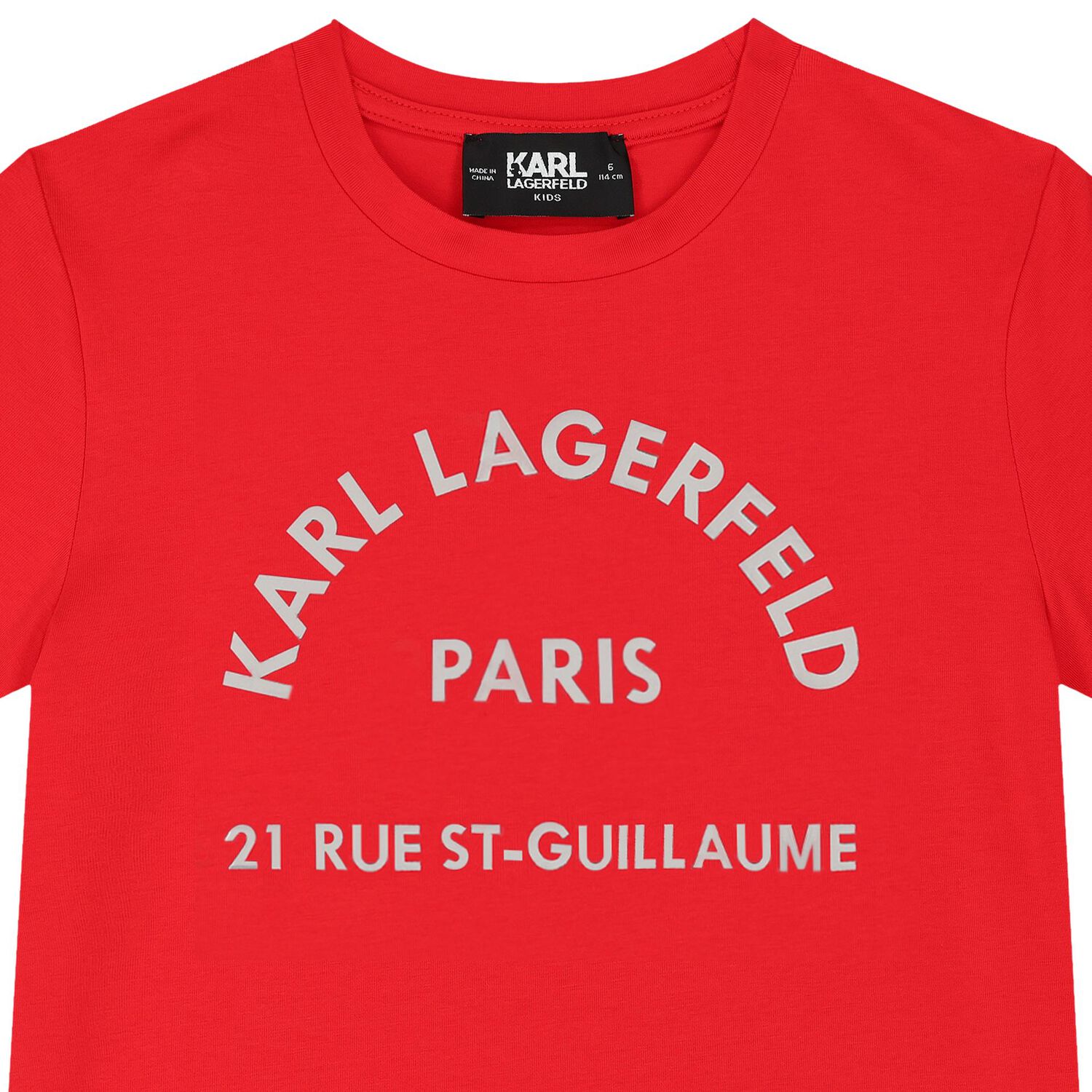 تيشيرت بنات بالشعار باللون الأحمر, 1, hi-res image number null