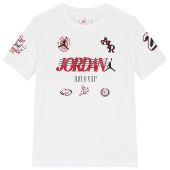 Boys White Sports Club Jordan Logo T-Shirt