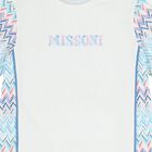 Girls White & Blue Zigzag Dress, 1, hi-res