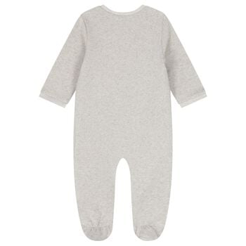 Baby Boys Grey Dinosaur Babygrow