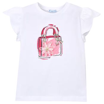Girls White Bag T-Shirt