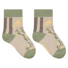 Beige, Grey & Green Logo Socks ( 3- Pack ), 1, hi-res