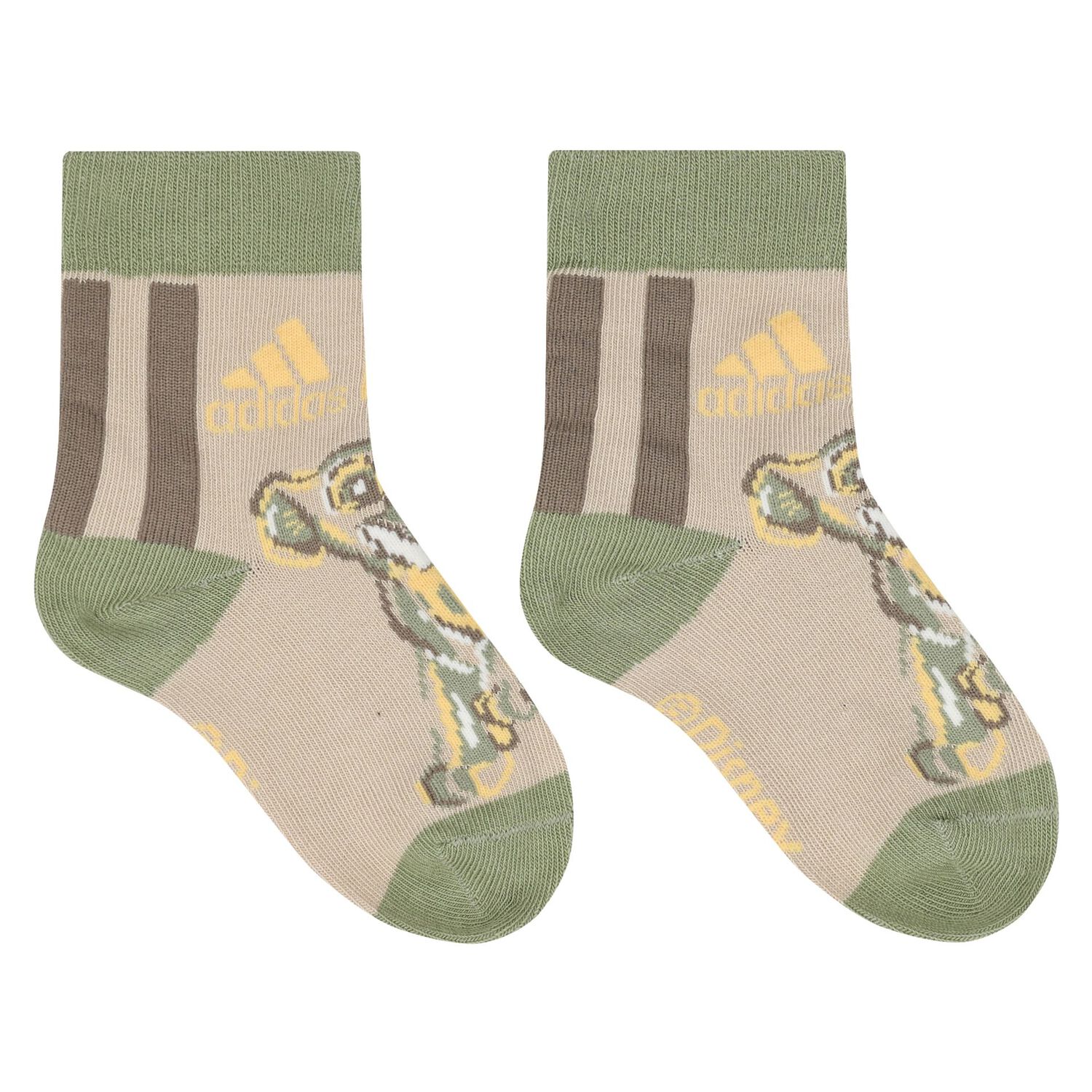 Beige, Grey & Green Logo Socks ( 3- Pack ), 1, hi-res image number null