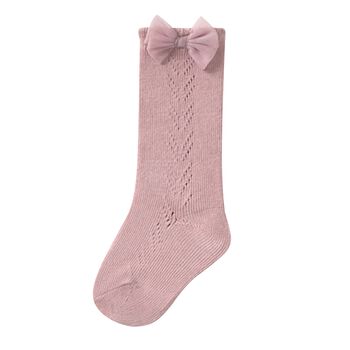 Younger Pink Knitted Bow Socks