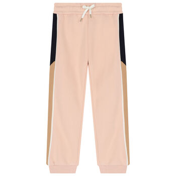 Girls Pink Logo Joggers