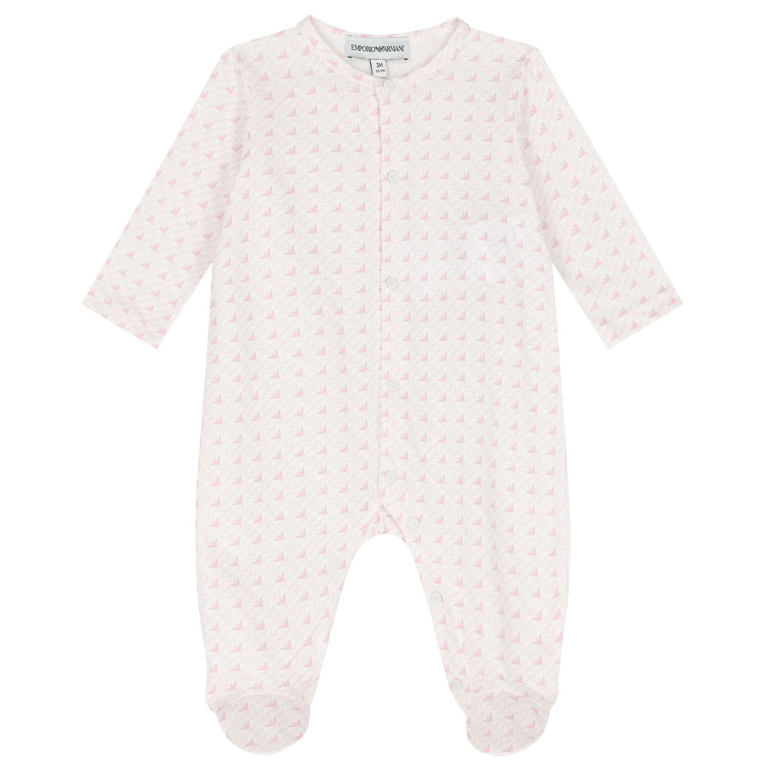 Baby Girls Pink Logo Babygrow Set, 1, hi-res